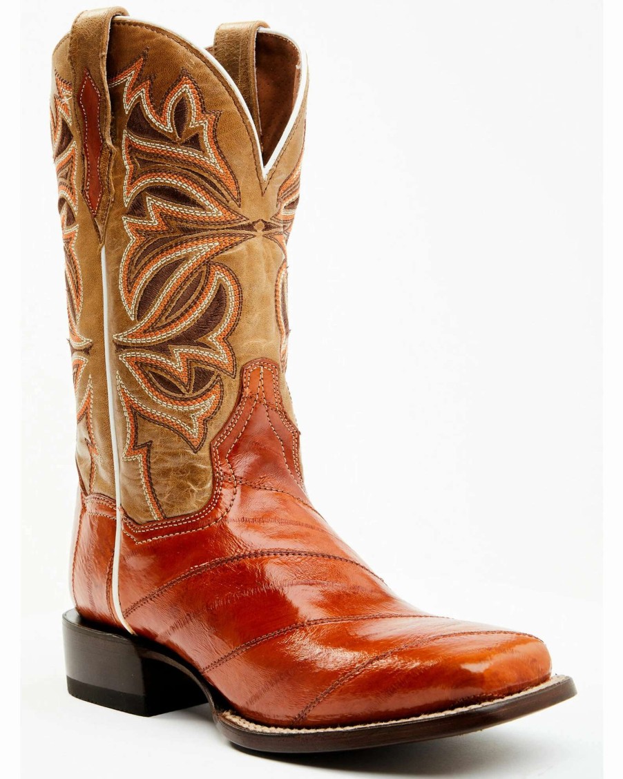 Boot * | Dan Post Women'S Peanut Exotic Eel Western Boot Broad Square Toe