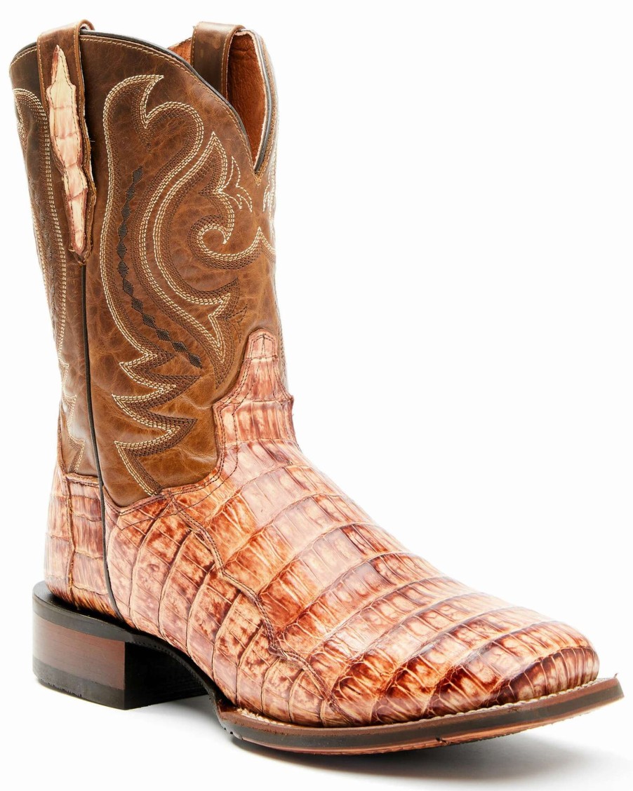 Boot * | Dan Post Men'S Caiman Belly Western Boots Wide Square Toe Tan