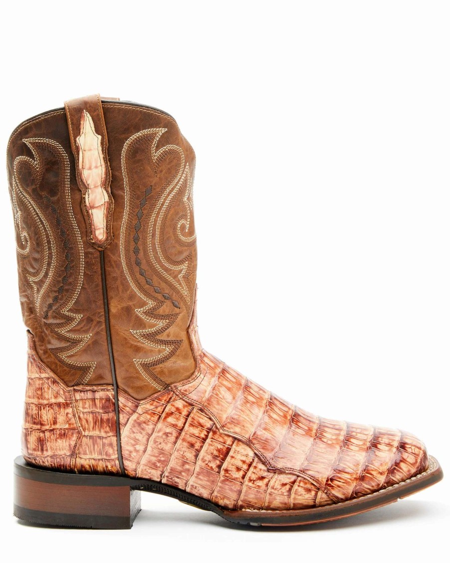 Boot * | Dan Post Men'S Caiman Belly Western Boots Wide Square Toe Tan