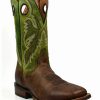 Boot * | Dan Post Men'S Leon Crazy Horse Green Performance Leather Western Boot Broad Square Toe