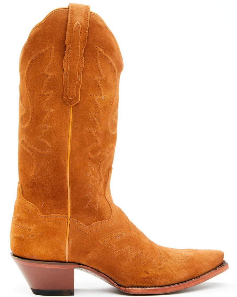 Boot * | Dan Post Women'S Tan Suede Western Boots Snip Toe