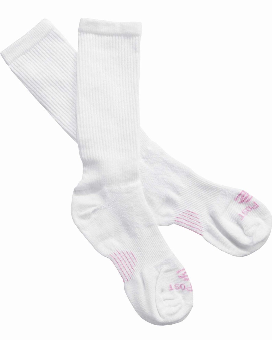 Sock * | Dan Post Women'S Cowgirl Certified Sleek Thin 2 Pack Crew Socks White