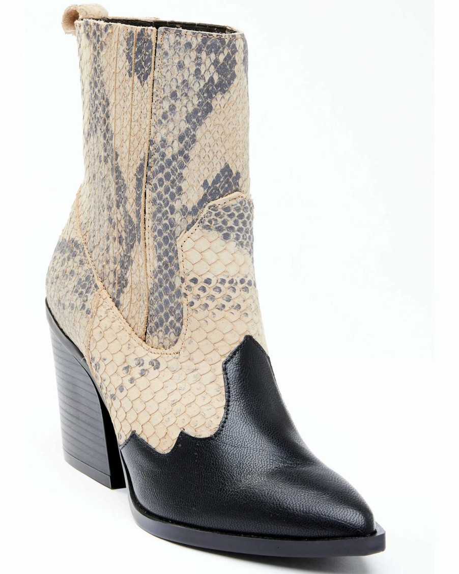 Boot * | Dan Post Women'S Snake Print Fashion Booties Snip Toe