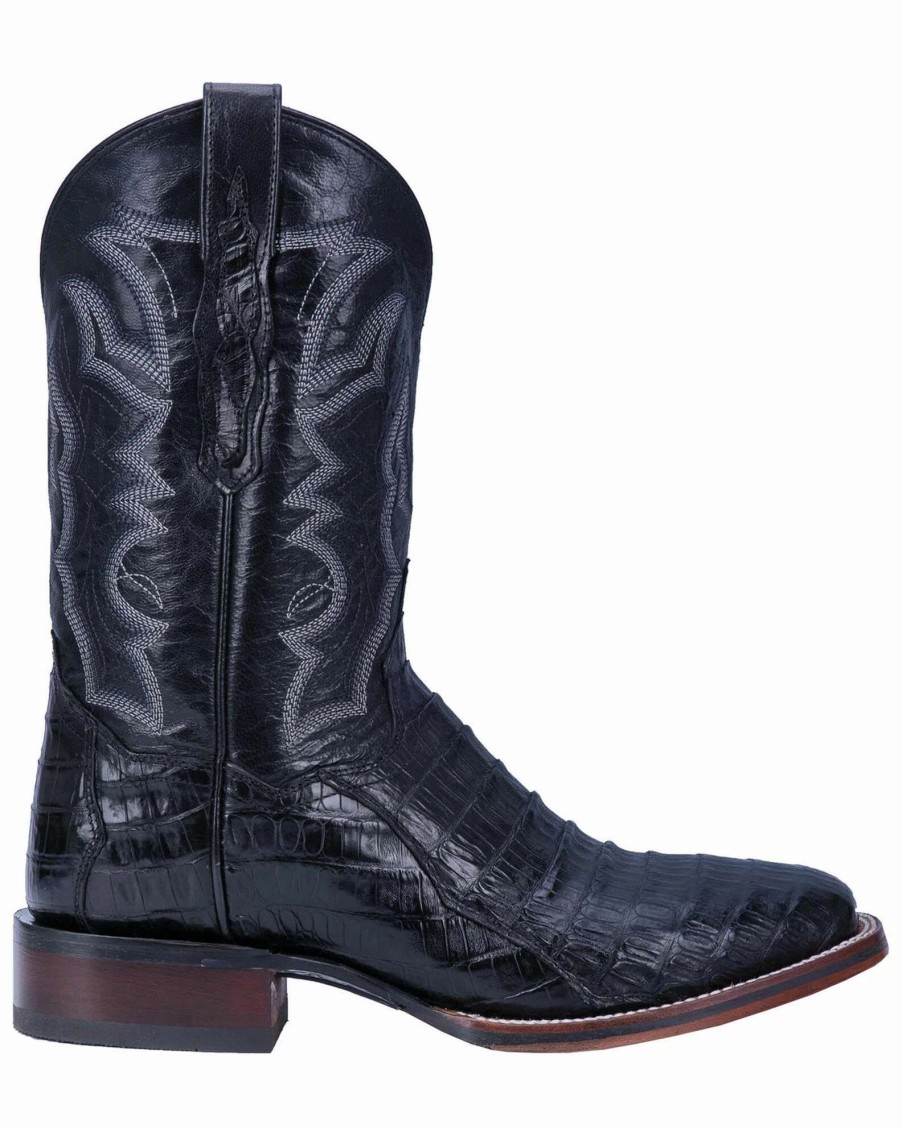 Boot * | Dan Post Men'S Kingsly Caiman Western Boots Wide Square Toe Black