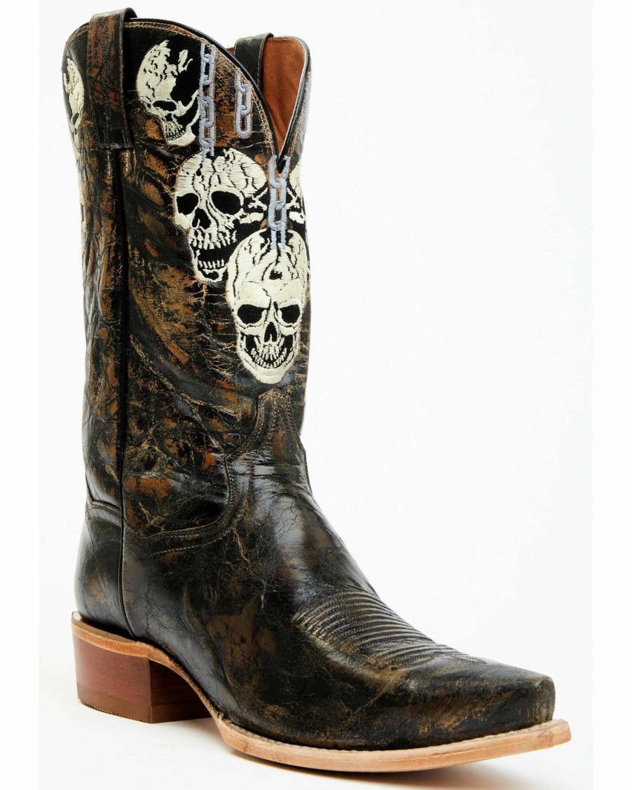 Boot * | Dan Post Men'S 13 Skull Face Tall Western Boot Snip Toe