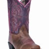 Boot * | Dan Post Girls' Majesty /Purple Western Boots Square Toe Brown