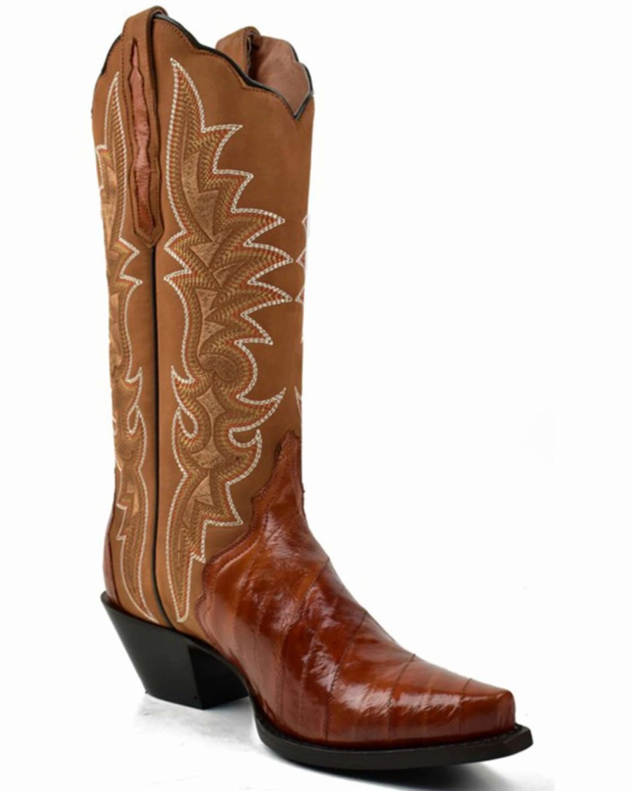 Boot * | Dan Post Women'S Eel Peanut Exotic Western Boot Snip Toe