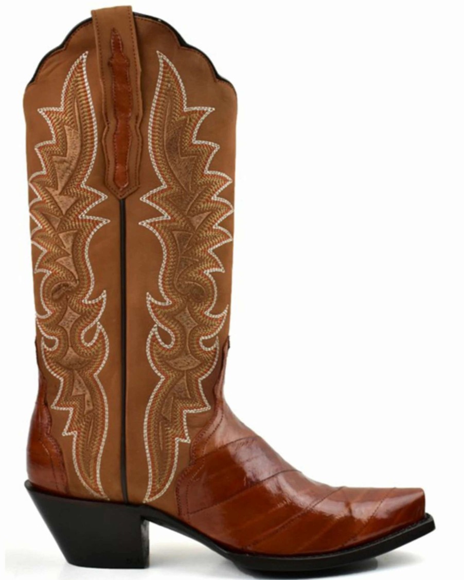 Boot * | Dan Post Women'S Eel Peanut Exotic Western Boot Snip Toe