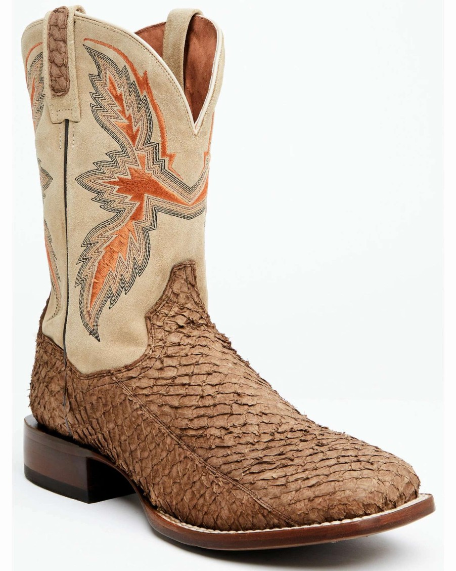 Boot * | Dan Post Men'S Exotic Sea Bass Skin Western Boots Broad Square Toe