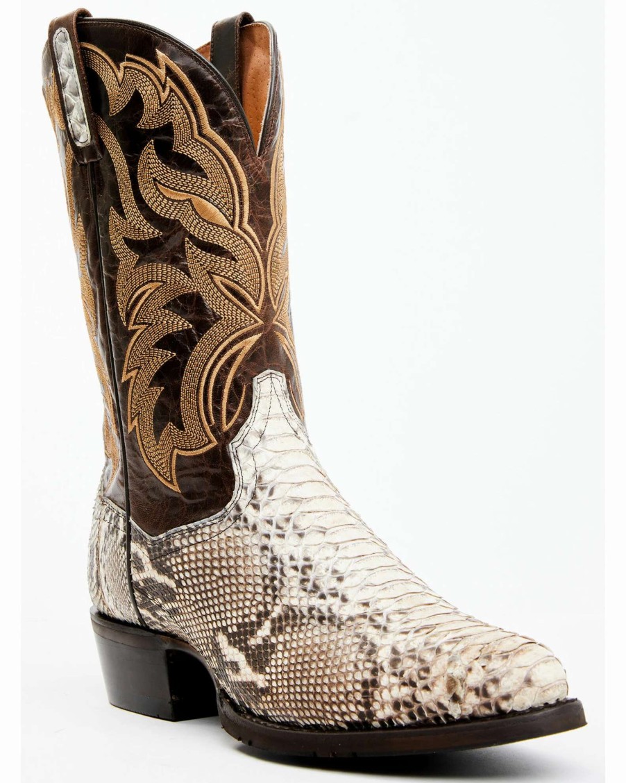 Boot * | Dan Post Men'S Natural Back Cut Python Exotic Western Boots Round Toe