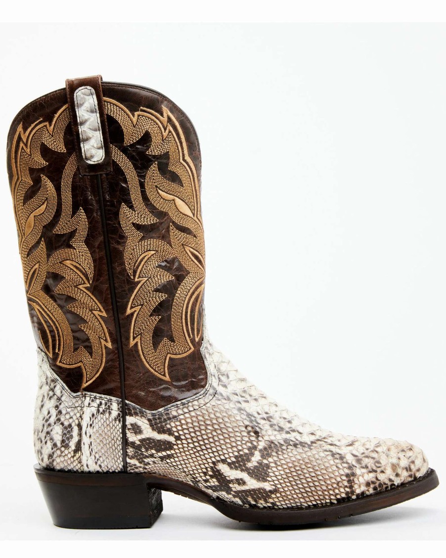 Boot * | Dan Post Men'S Natural Back Cut Python Exotic Western Boots Round Toe