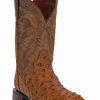 Boot * | Dan Post Alamosa Men'S Alamosal Ostrich Exotic Western Boots Saddle Tan