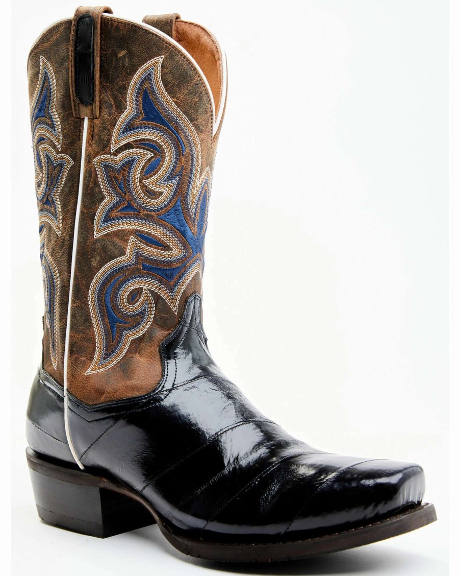 Boot * | Dan Post Men'S Eel Exotic Blue Western Boots Square Toe