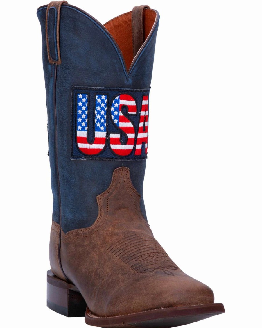 Boot * | Dan Post Men'S Usa Sand Goat Western Boots Wide Square Toe