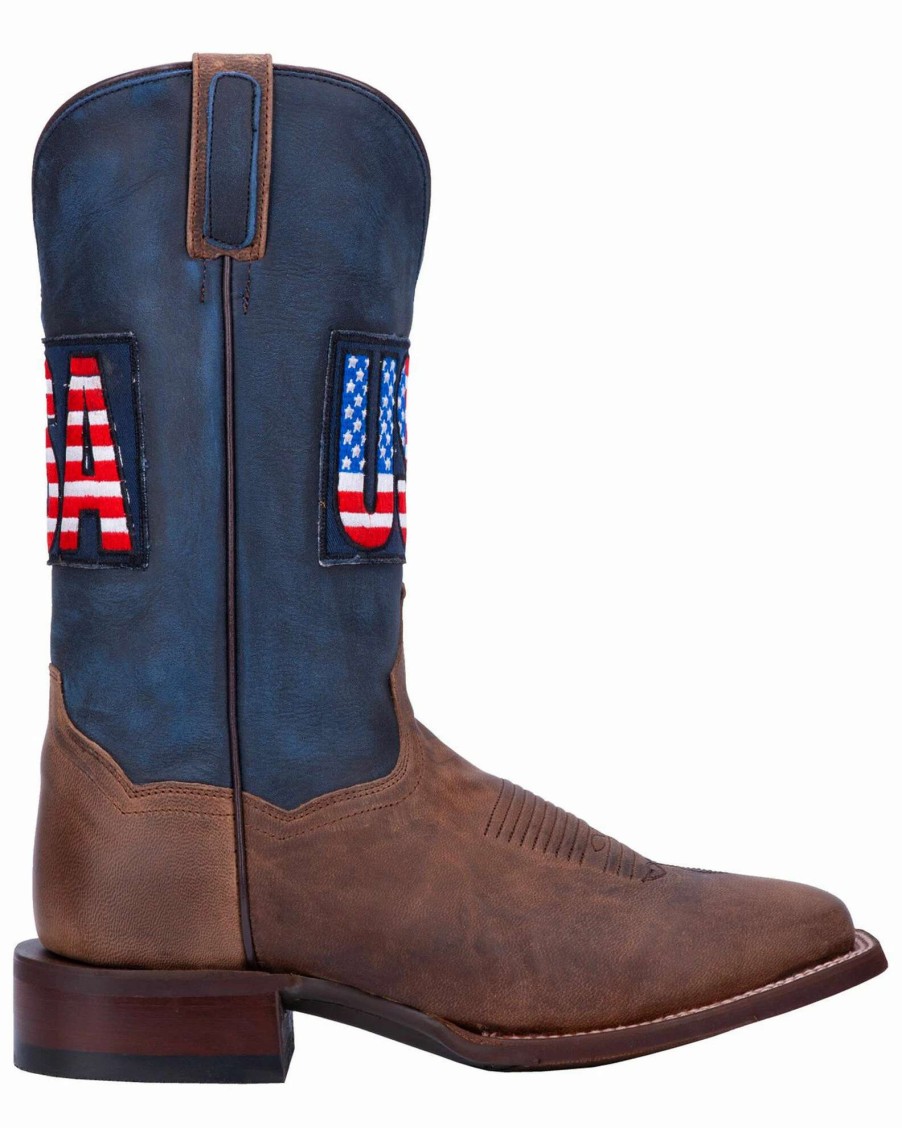 Boot * | Dan Post Men'S Usa Sand Goat Western Boots Wide Square Toe