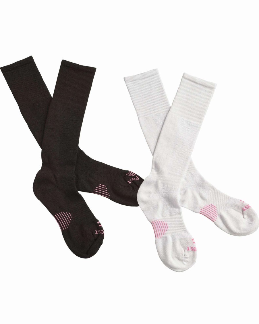 Sock * | Dan Post Women'S Cowgirl Certified Sleek Thin Socks Black And White Black/White