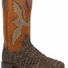 Boot * | Dan Post Men'S Dorsal Sea Bass Exotic Western Boots Broad Square Toe Chocolate