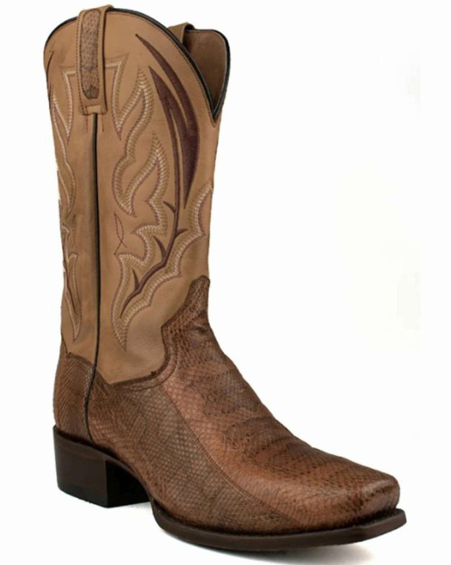 Boot * | Dan Post Men'S Exotic Snake Skin Leather Western Boots Round Toe