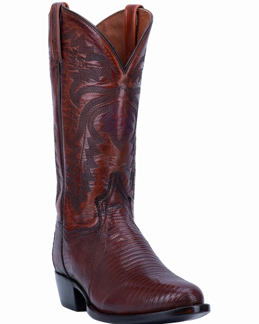 Boot * | Dan Post Men'S Tan Winston Lizard Western Boots Round Toe