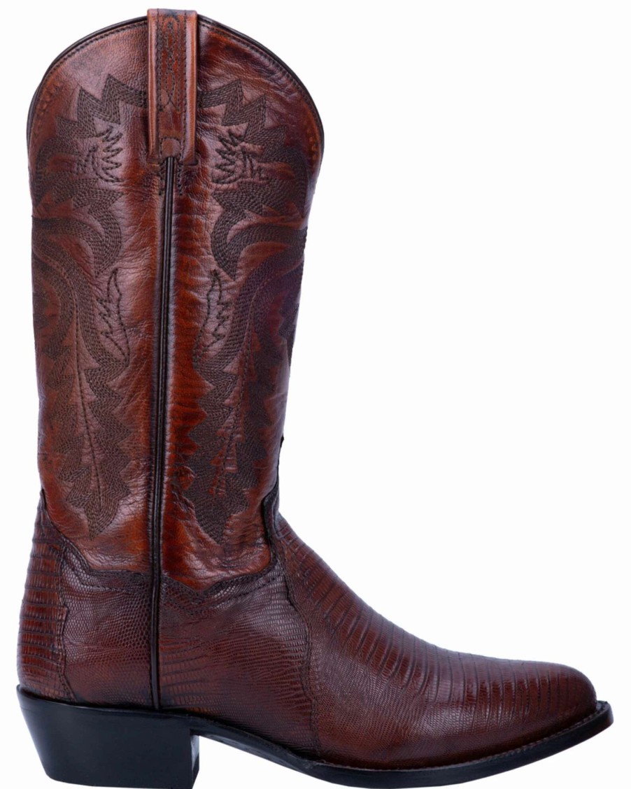 Boot * | Dan Post Men'S Tan Winston Lizard Western Boots Round Toe