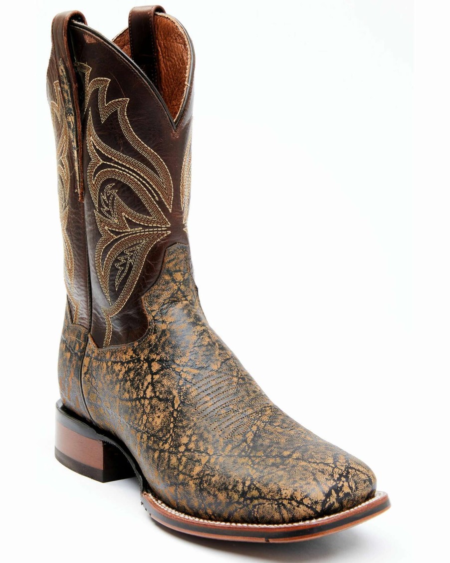 Boot * | Dan Post Men'S Elephant Print Western Boots Broad Square Toe