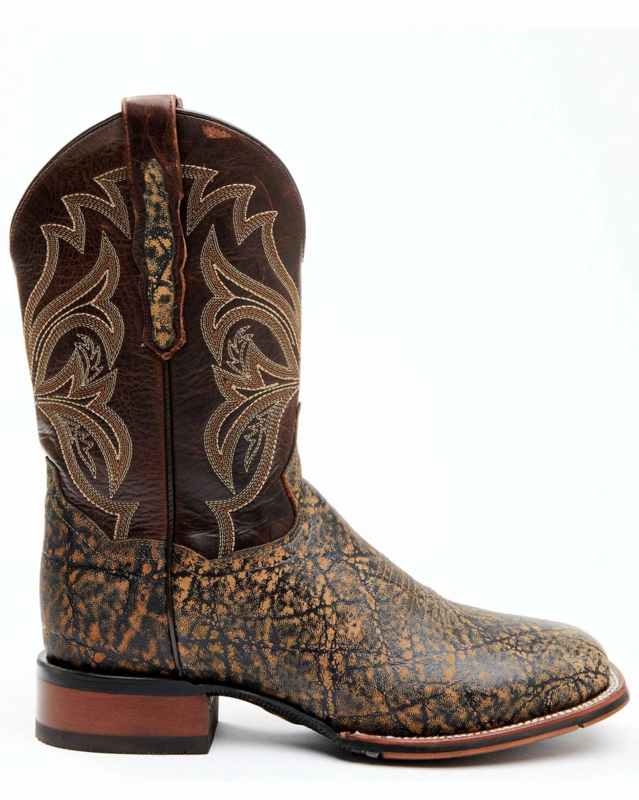 Boot * | Dan Post Men'S Elephant Print Western Boots Broad Square Toe