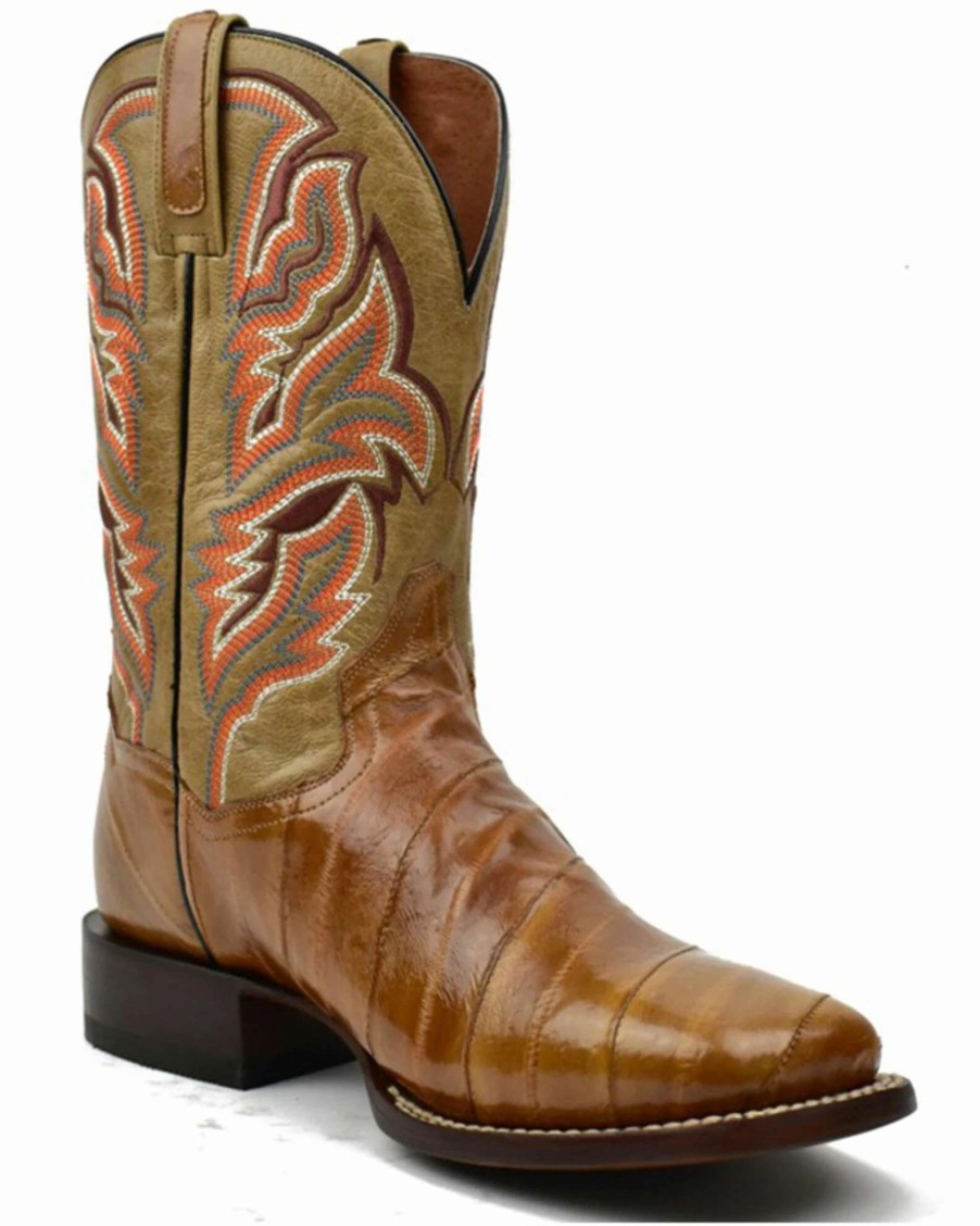 Boot * | Dan Post Men'S Eel Exotic Western Boots Broad Square Toe