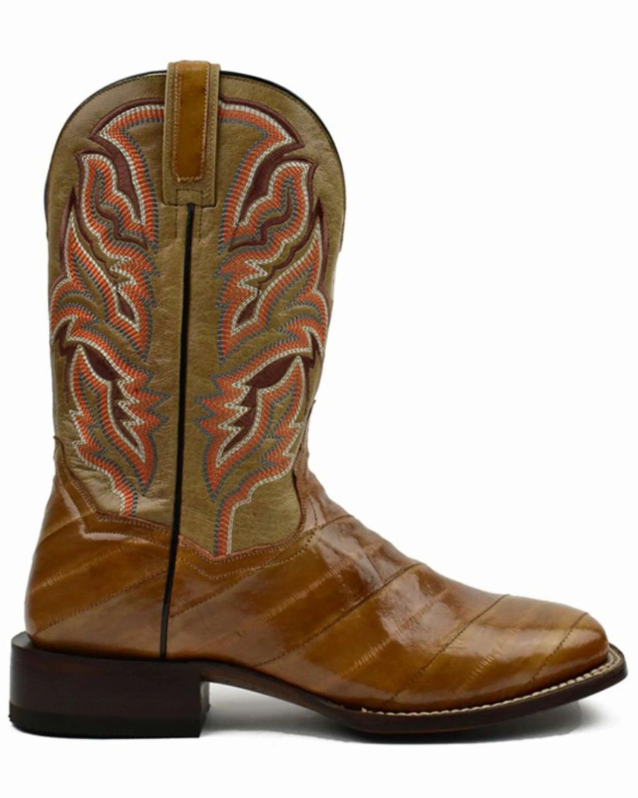 Boot * | Dan Post Men'S Eel Exotic Western Boots Broad Square Toe