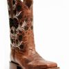 Boot * | Dan Post Women'S Athena Floral Embroidered Western Boots Broad Square Toe Tan