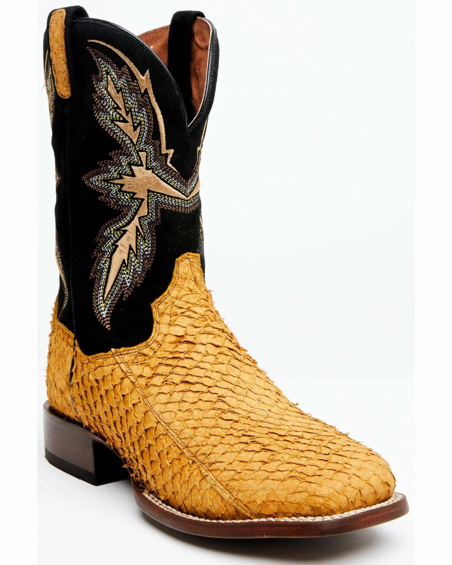 Boot * | Dan Post Men'S Exotic Sea Bass Skin Western Boots Broad Square Toe