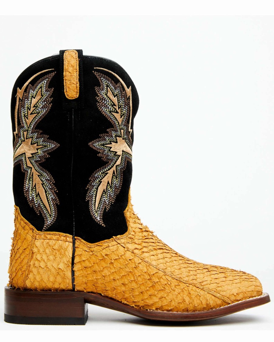 Boot * | Dan Post Men'S Exotic Sea Bass Skin Western Boots Broad Square Toe