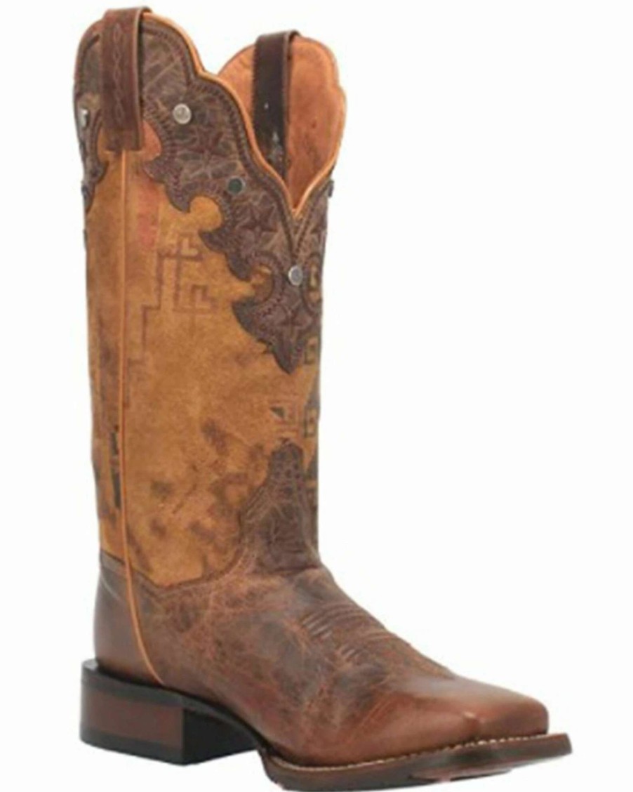 Boot * | Dan Post Women'S Tan Dozi Premium Leather Western Boot Square Toe