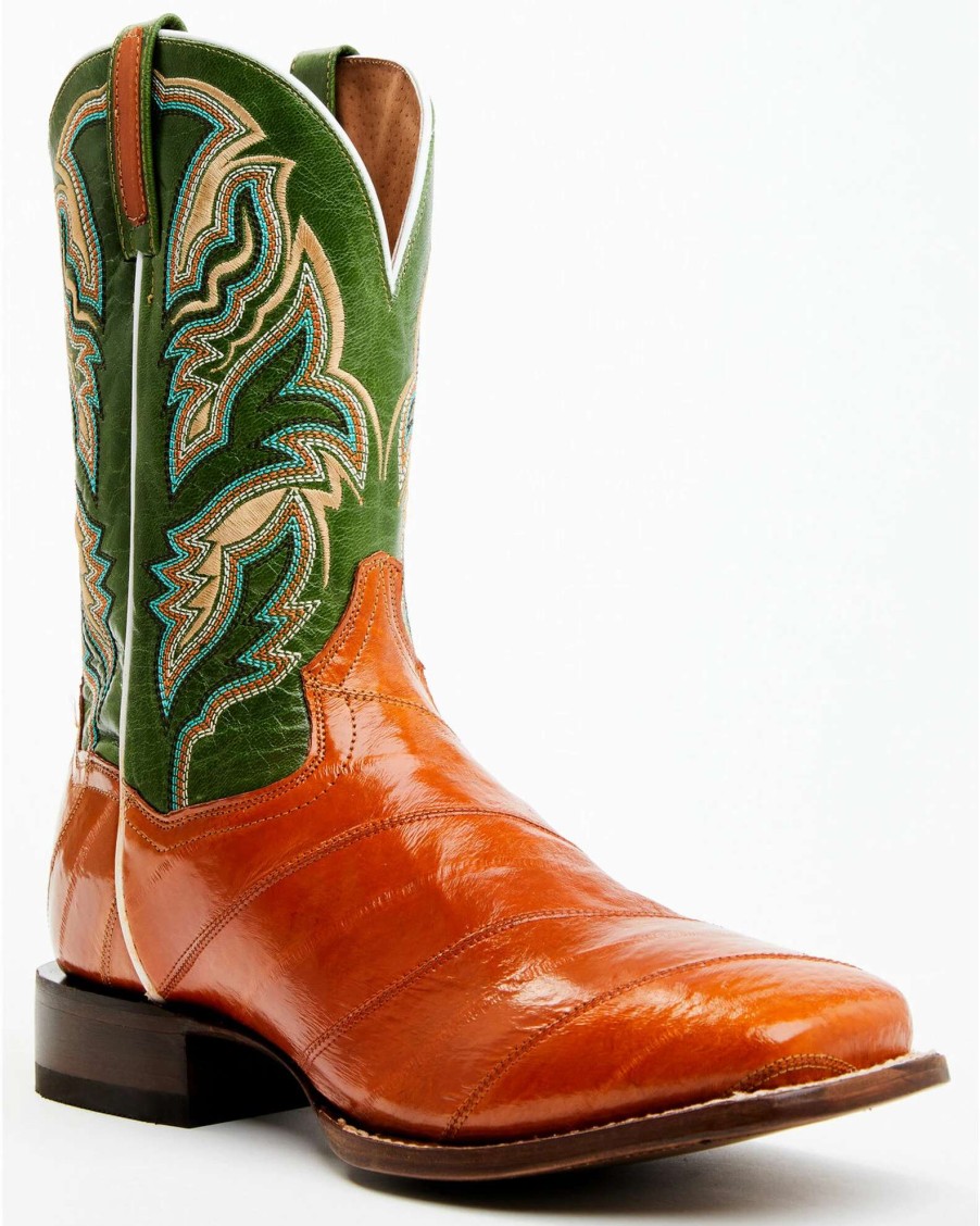 Boot * | Dan Post Men'S Camel Eel Exotic Western Boots Broad Square Toe