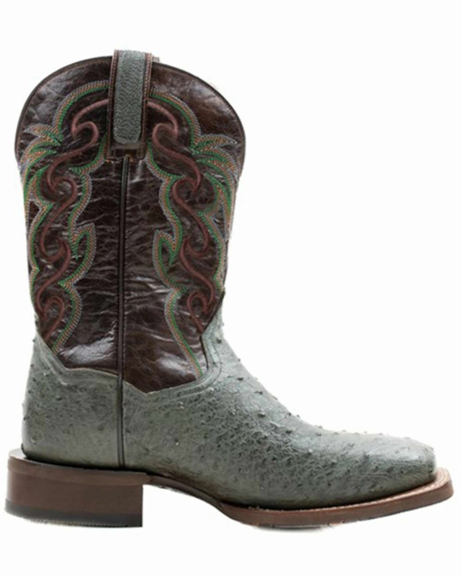 Boot * | Dan Post Men'S Hand Ostrich Quill Western Boots Broad Square Toe