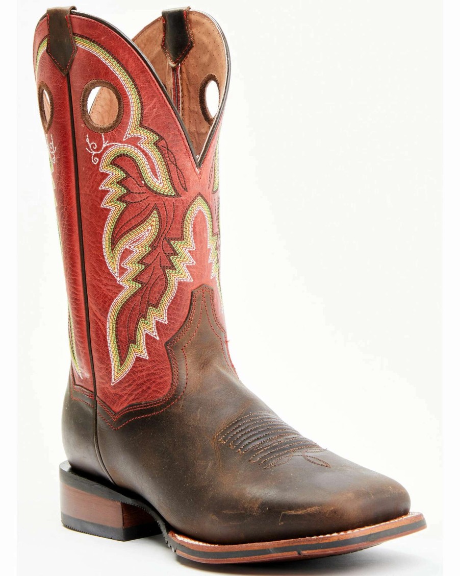 Boot * | Dan Post Men'S Leon Top Western Boots Broad Square Toe Red