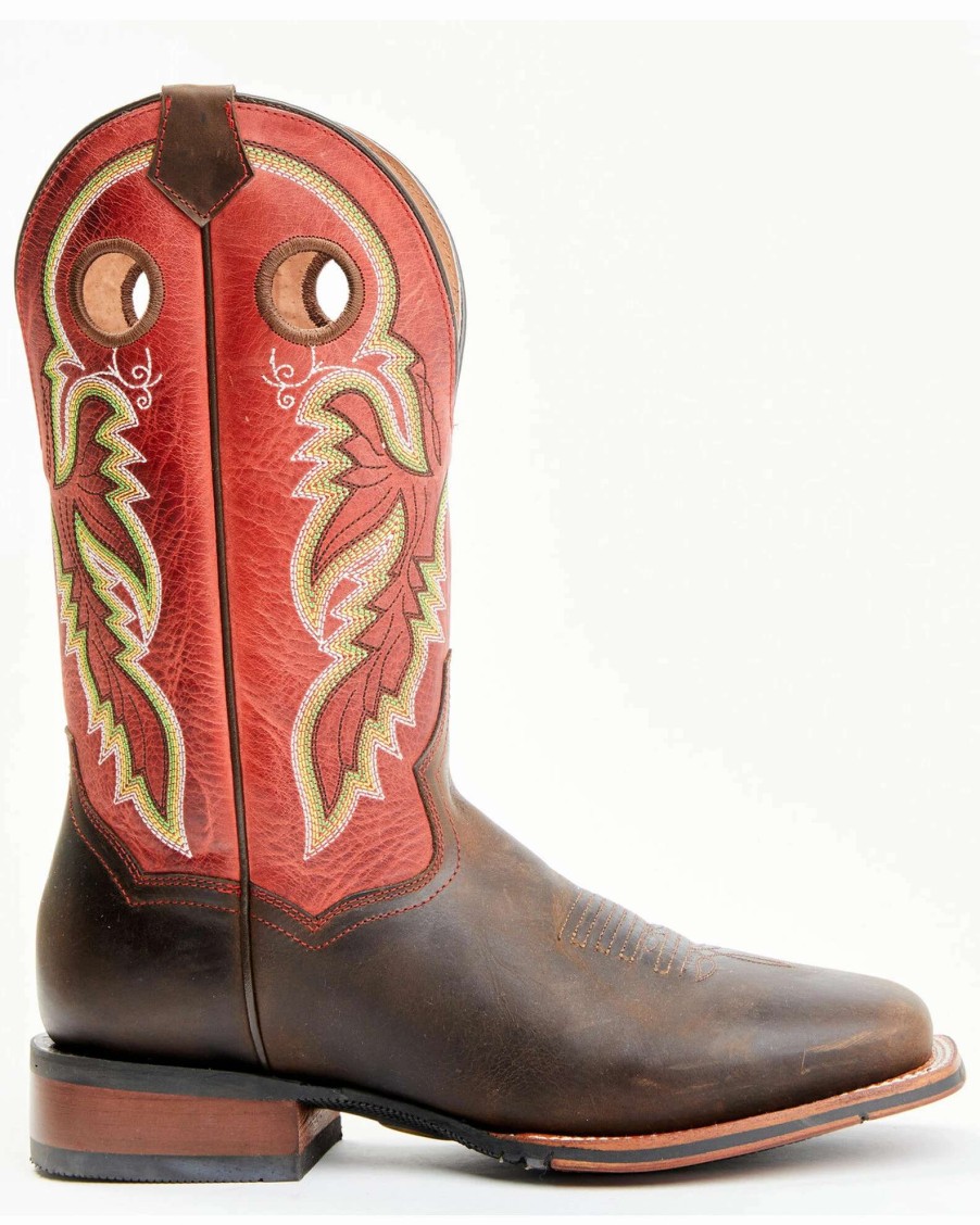 Boot * | Dan Post Men'S Leon Top Western Boots Broad Square Toe Red