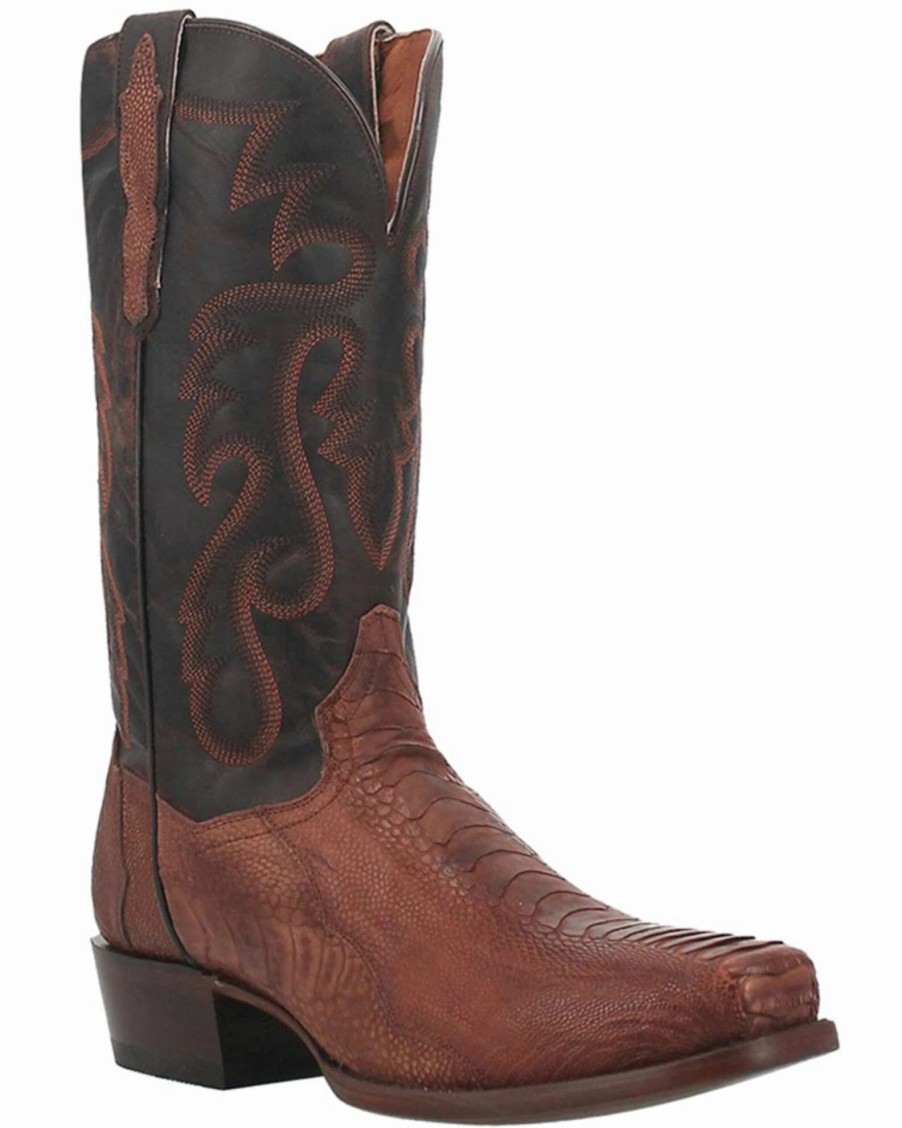 Boot * | Dan Post Men'S Sprinter Ostrich Leg Exotic Western Boots Narrow Square Toe