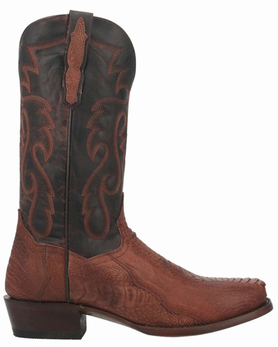 Boot * | Dan Post Men'S Sprinter Ostrich Leg Exotic Western Boots Narrow Square Toe