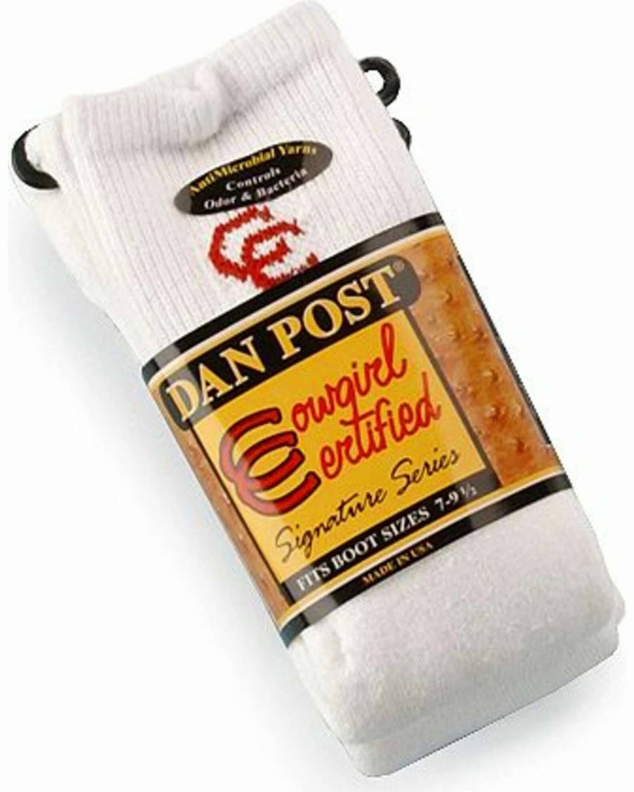 Sock * | Dan Post Women'S Cowgirl Certified Boot Socks (2-Pack) White