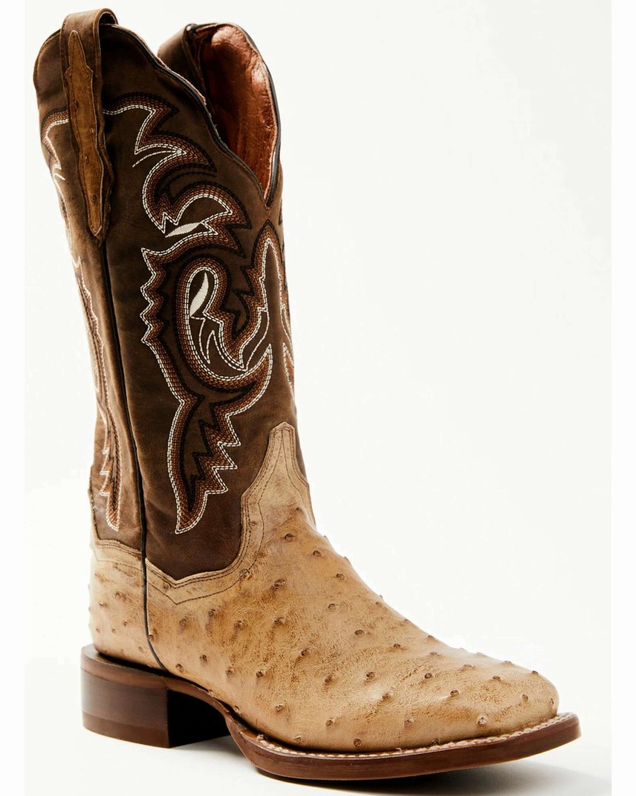 Boot * | Dan Post Women'S Nicotine Fq Ostrich Print Exotic Western Boots Broad Square Toe