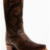 Boot * | Dan Post Men'S Embossed Star & Studded Basketweave Western Leather Boots Snip Toe Brown