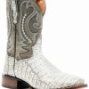 Boot * | Dan Post Men'S Charcoal Exotic Caiman Belly Western Boots Wide Square Toe Cream