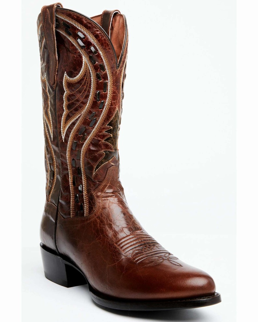 Boot * | Dan Post Men'S Swirled Embroidery Western Boots Round Toe