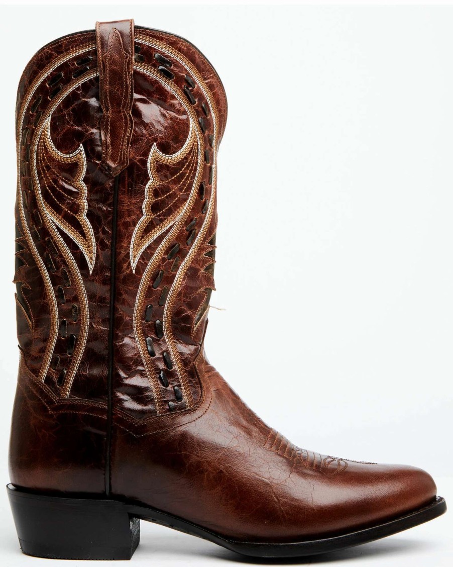 Boot * | Dan Post Men'S Swirled Embroidery Western Boots Round Toe