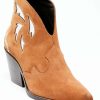 Boot * | Dan Post Women'S Embroidered Inlay Suede Fashion Booties Pointed Toe