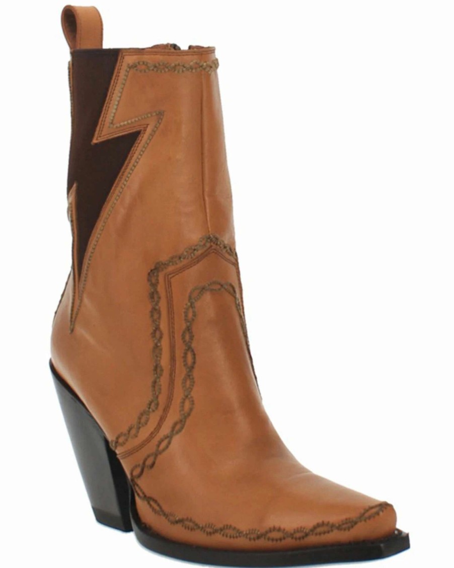 Boot * | Dan Post Women'S Zipper Western Booties Snip Toe Tan