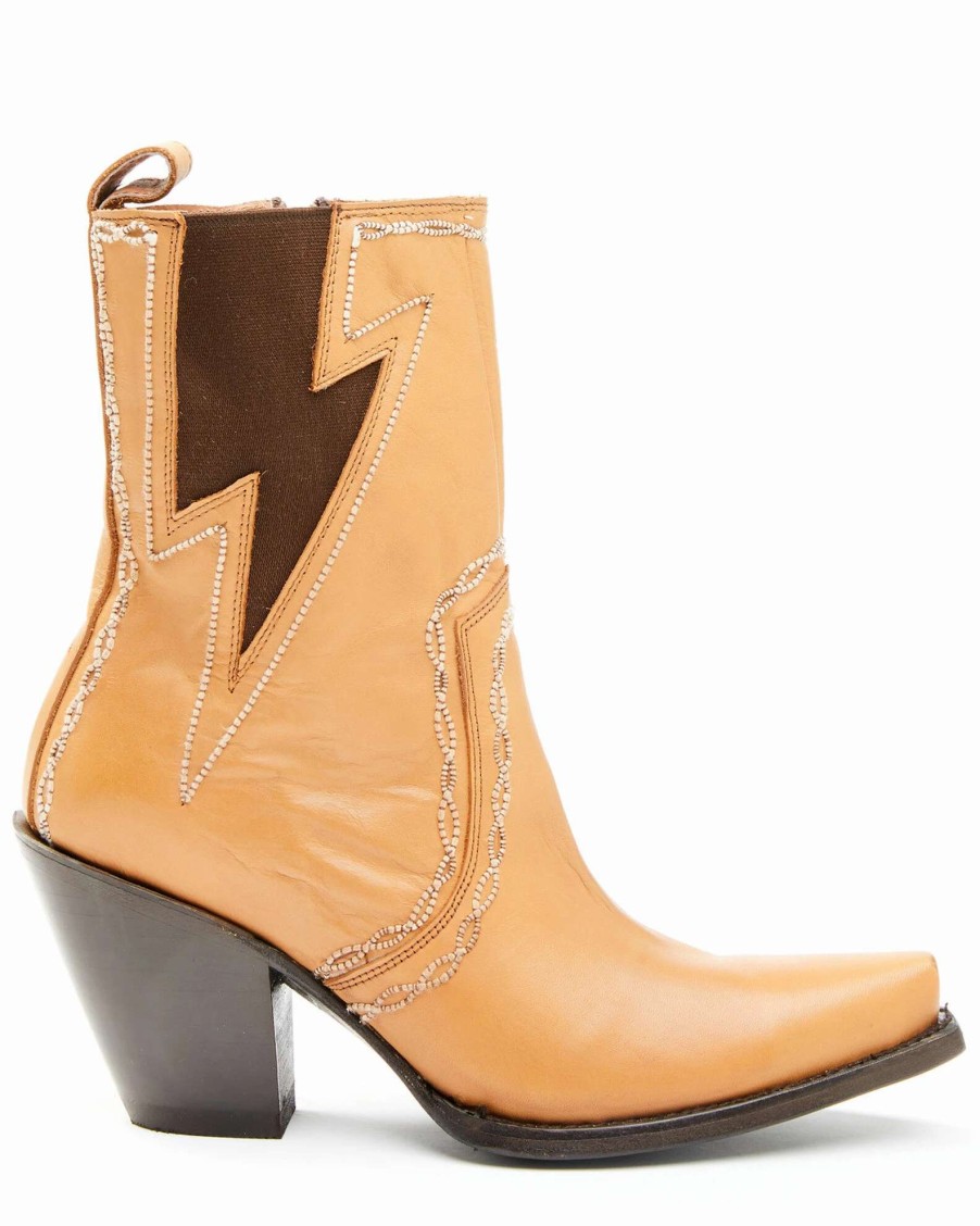 Boot * | Dan Post Women'S Zipper Western Booties Snip Toe Tan