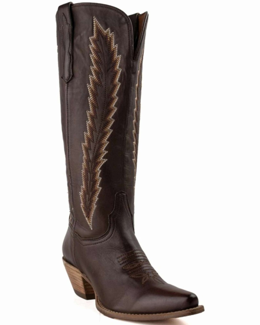 Boot * | Dan Post Women'S Mahan Feather Embroidery Western Boots Snip Toe