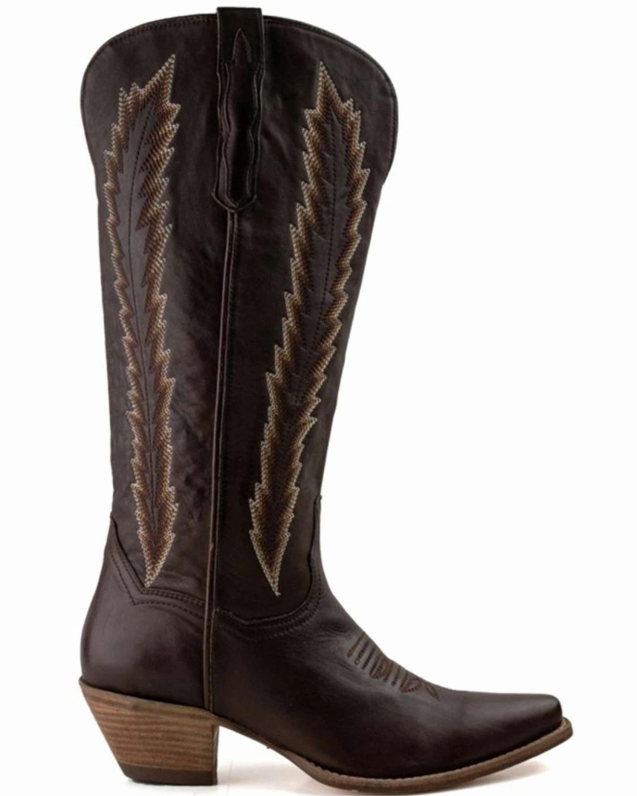 Boot * | Dan Post Women'S Mahan Feather Embroidery Western Boots Snip Toe