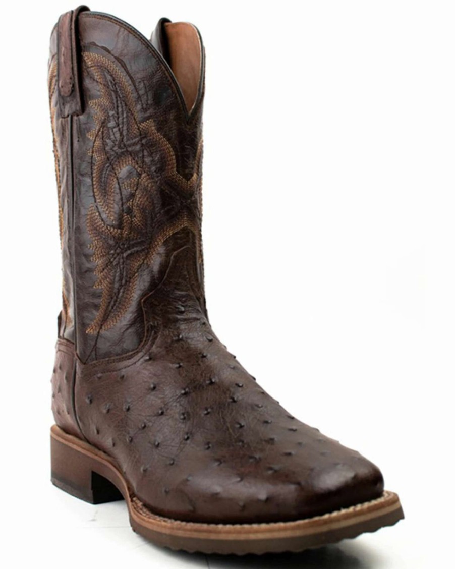 Boot * | Dan Post Men'S Alamosa Hand Ostrich Quill Western Boots Broad Square Toe